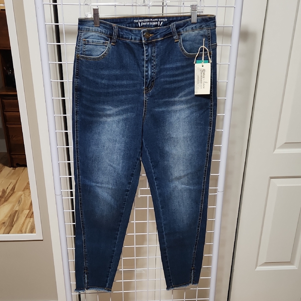 Grace & Lace Deep Indigo Cropped Jeans